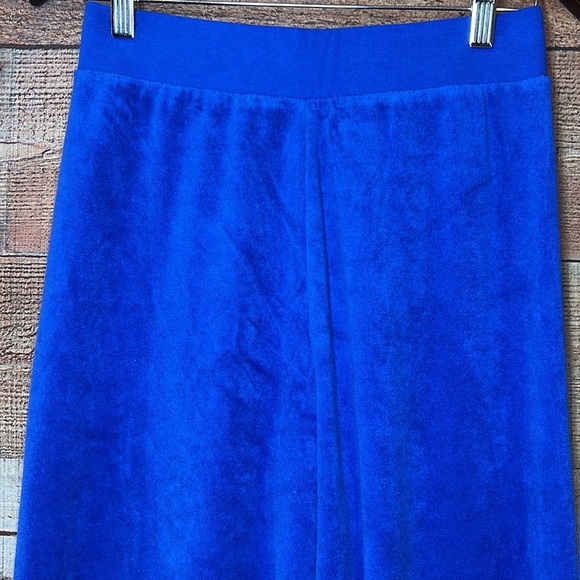 JUICY COUTURE Electric Blue Vintage High Waist Wide Leg Velour Cropped Pant - Picture 3 of 8